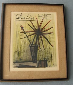 Bernard Buffet Dahlias 1967 Lithograph Print Framed HC Commerce proof, # 3 of 25 - Picture 1 of 8