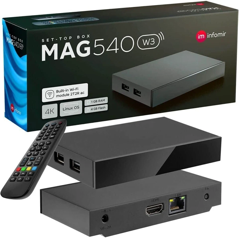 2023 INFOMIR MAG 540w3 DUAL WiFi 5G 4K Faster Than Mag524w3 Mag522w3 LINUX BOX - Image 1 of 4