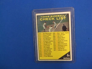 1961 Topps Baseball # 437 6th series checklist VG-EX - Picture 1 of 2