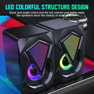 Stereo Multimedia Soundsystem Bass RGB Lautsprecher PC Sound Box Sunwoofer USB - Bild 1 von 13