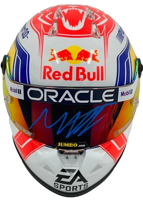 Capacete Max Verstappen assinado F1 1:2 temporada 2023 autêntico autógrafo Beckett LOA - Imagem 1 de 4