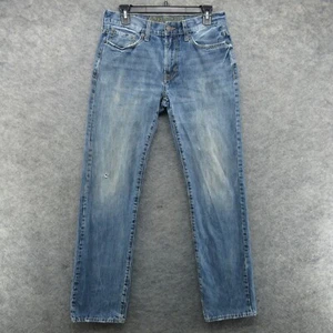 American Eagle Jeans Mens 30x36 Blue Original Straight Preppy Faded Grunge Denim - Picture 1 of 20
