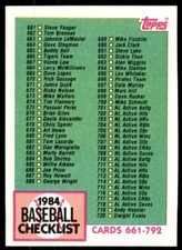 1984 Topps. Checklist 661-792 . #781
