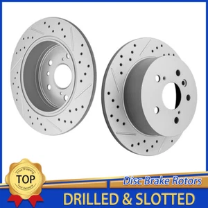 Par de rotores de disco ranurados perforados traseros para Toyota Avalon Camry Lexus ES350 - Imagen 1 de 6