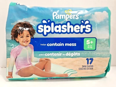 Pañales de natación Pampers Splasher's talla 5+, 31+ libras. 17 unidades Foto 1 de 3
