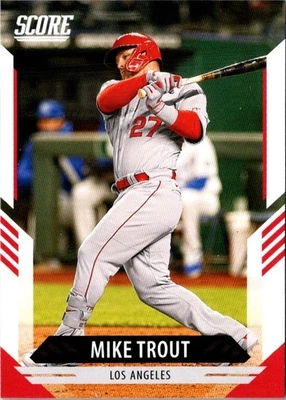 2021 Panini Chronicles Score Mike Trout #9 Los Angeles Angels Baseball Card - Image 1 of 2