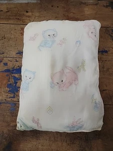 VTG Sears Roebuck & Co Pink Blue Cats Kittens Baby Pillow - Picture 1 of 5