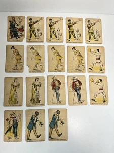 Antik Vintage 1910 altes Dienstmädchen Kartenspiel 18 Karten J.W. Spear & Sons Bavaria - Bild 1 von 11