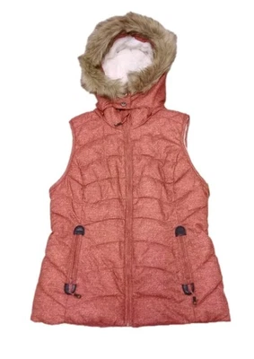 Chaleco con capucha Green Tea para mujer talla M rojo acolchado forrado de lana acolchado de piel Foto 1 de 4