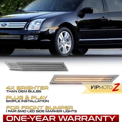 Full LED Chrome Front Side Marker Lights For 2006-2009 Ford Fusion Mercury Milan - Image 1 of 4