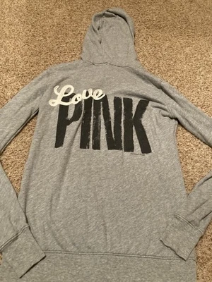 Chaqueta gris ligera vintage Victoria's Secret ROSA para mujer Y2K cremallera completa XS Foto 1 de 4