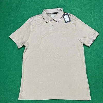Camisa polo masculina DKNY média café marrom colarinho manga curta casual - Imagem 1 de 4