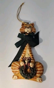 Vintage style Kurt Adler Orange Tabby CAT Christmas holiday ornament - Picture 1 of 5