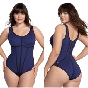 Honeylove Boldness Corset Bodysuit Women L Shapewear Blue Black Whimsigoth Sexy - Picture 1 of 14