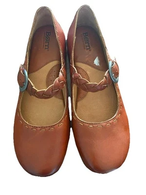 BORN, Women’s Brown Nubuck Leather Mary Jane Shoes, Sz 8. - Image 1 of 4