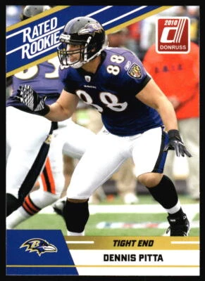 2010 Donruss Rated Rookies Dennis Pitta #28 Baltimore Ravens - Image 1 of 2