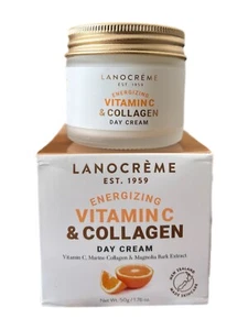 Lanocreme Energizing Vitamin C & Collagen DAY CREAM Replenishes Restores 1.76 oz - Picture 1 of 1