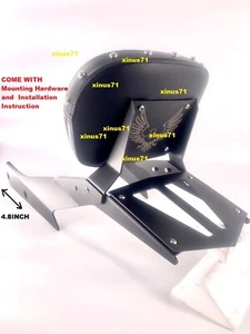 MATTE BLACK STUD Honda VTX 1800CF Sissy Bar Backrest with Luggage Rack 2005-2009 - Picture 1 of 8