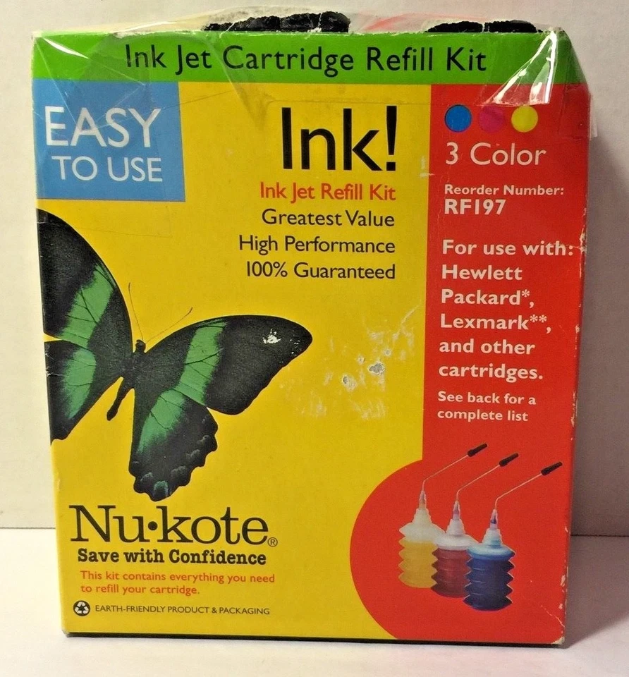 NuKote Ink Jet Cartridge Refill Kit RF197 Open Box 3 Color - Image 1 of 4