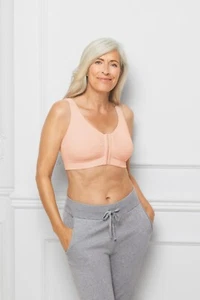 Amoena Clara Non Underwired Front Closure Mastectomy Bra Blush 44743 - Picture 1 of 7