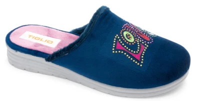 TIGLIO 5322 FLEXIA BLU  PANTOFOLE CIABATTE DONNA INVERNALI ANTIODORE - Image 1 of 4