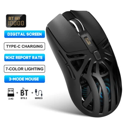 T400 wireless BT-5.4 Wired 2.4g gaming mouse 1000HZ 500mAh rechargeable mouse - Image 1 of 4