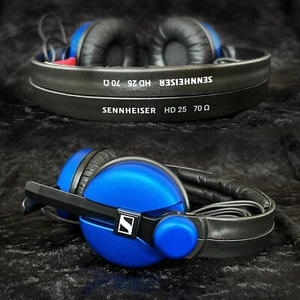 Sennheiser HD25 with Electric Blue Aluminium Earcups and Hinges Custom Cans - Picture 1 of 3