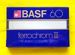 1x BASF ferrochrom III 60 Cassette Tape 1981 + embalaje original + mala producción + rareza + - Imagen 1 de 3