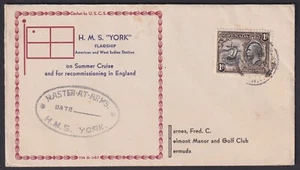 GRANADA: (19548) HMS YORK A BERMUDAS CANCELAR/KGV CUBIERTA 1936 - Imagen 1 de 2