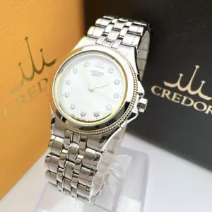 Seiko Credor 18K bezel 11P diamond watch for women with box - Picture 1 of 7