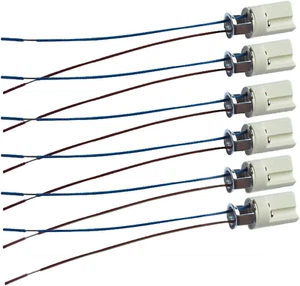 6Pcs G9 Base Socket Ceramic Lamp Holder Halogen Lamp Holder with 9" Leads G9 Con - Picture 1 of 12