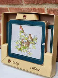 8 Clover Leaf Table Mats/Placemats, Birds In Nature, 2 Large 6 Small, Excel Cond - Picture 1 of 23