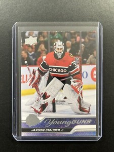 Jaxson Stauber 2023-24 Upper Deck Series 1 Young Guns RC #207 Chicago Blackhawks