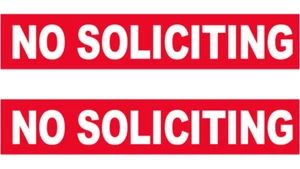 8x2 Inch NO SOLICITING Sticker Window Decal Sign - 2 PACK - Picture 1 of 1