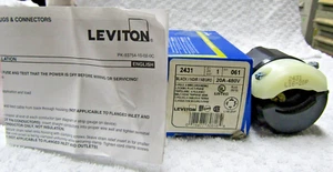 👍 NEW LEVITON 20AMP LOCKING PLUG 3POLE 4 WIRE 480VAC MODEL 2431 - Picture 1 of 4