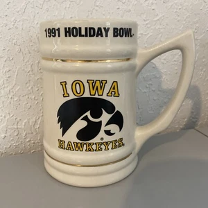 Vintage 1991 Iowa Hawkeyes Holiday Bowl Beer Stein Mug - Picture 1 of 4