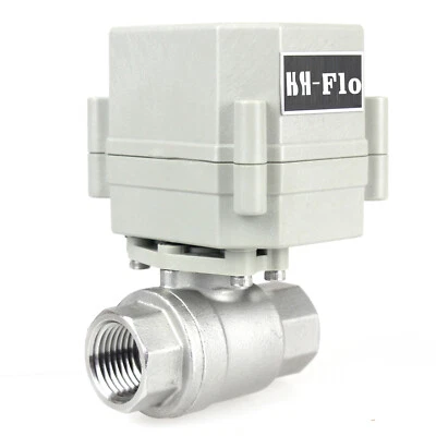 1/2" 9V 12V to 24V AC/DC 5-Wires Normally Closed SS304 Motorized Ball Valve - Image 1 of 4