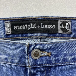 Vintage USA Mens Levis Silvertab Loose Straight Baggy Blue Jeans Size 42x32 - Picture 1 of 13