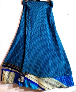 Incredible-art Vintage Silk Sari Magic Wrap Skirt Reversible Double Layer skirt - Picture 1 of 6