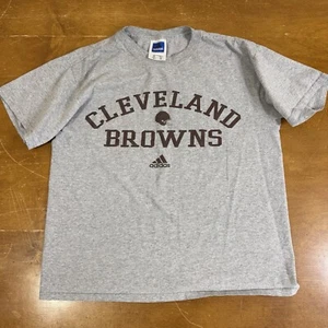 VINTAGE Clevland Browns Shirt Mens Medium Gray Short Sleeve Football Adidas - Picture 1 of 8