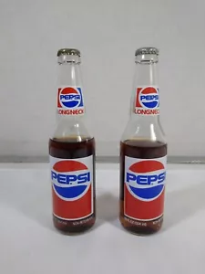 2 Vintage Long Neck Pepsi Bottles American 12 oz each Still Sealed & Unopened EC - Picture 1 of 5
