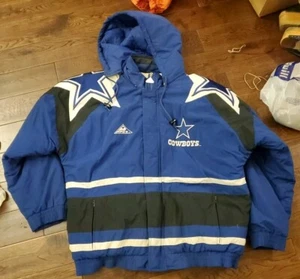 SÜSSE VINTAGE 90ER APEX ONE DALLAS COWBOYS GEFÜTTERTE JACKE MIT KAPUZE HERREN GRÖSSE LARGE - Bild 1 von 11