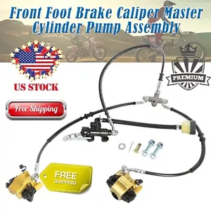 New Front Foot Brake Caliper Master Cylinder Pump Assembly For ATV Buggy Go Kart - Picture 1 of 13