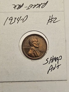 wheat penny 1934D SHARP AU+/CH BU 1934-D LINCOLN CENT LOT #2 GREAT RB CH UNC - Picture 1 of 3