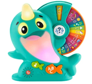 Learning Narwhal Interactive Educational Games Lights Music Wheel Spin Alphabet - Picture 1 of 8