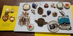 (pgasteelers1) selection of 20 Misc. U.S. pins, Fraternal, Masonic, Red cross🌠 - Picture 1 of 4