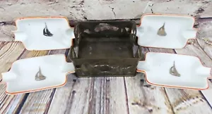 Juego de 4 bandejas de cenizas individuales hechas en Japón con soporte de metal para velero - Imagen 1 de 6
