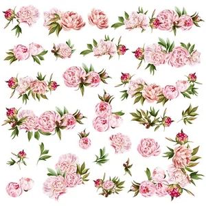 Watercolor Bouquet Peony Wall Decal Flowers Floral Peonies Wall Stickers Peel... - Picture 1 of 7