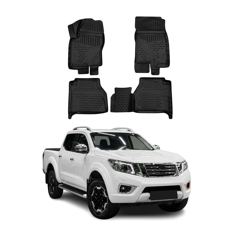 Forro de tapetes OMAC para Nissan NP300 Navara 2016-2020 preto TPE para todas as condições climáticas 4x - Imagem 1 de 4