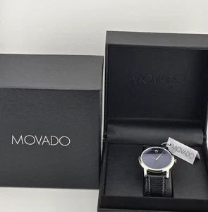 Movado Museum Men's Blue Dial Leather Band Watch - 2100009 ($550 MSRP) - Picture 1 of 4